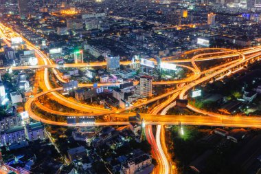 Bangkok Otoyolu ve Otoyol Üst Manzarası, Tayland