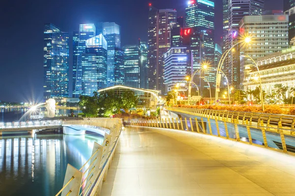 Сінгапурське місто вночі — стокове фото