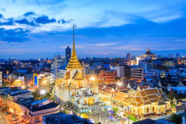 WAT Trimitr chinatown veya yaowarat bölgesindeki şehir bangkok, Bangkok, Tayland