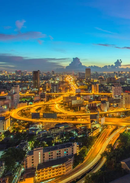 Panorama Bangkok Expressway y vista superior de la autopista, Tailandia — Foto de Stock