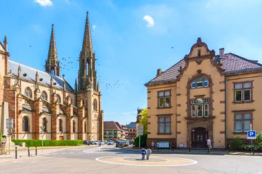 Kilise St. Peter ve St. Paul Obernai Merkezi, Bas-Rhin, Alsace, Fransa