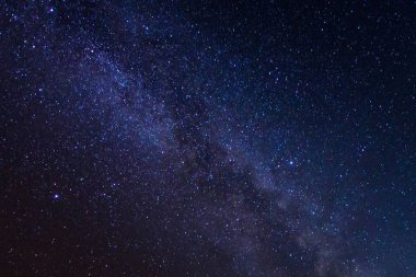 Samanyolu yıldız ve evrendeki, uzun pozlama fotoğraf, tahıl ile uzay tozu ile