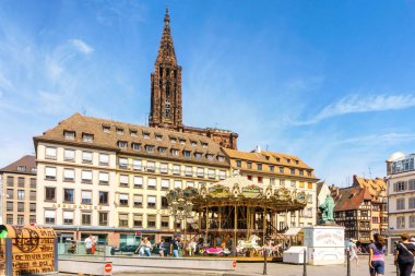 Strasbourg Alsace France - July 18 2017: Traditional colorful houses in La Petite France, Strasbourg, Alsace, France