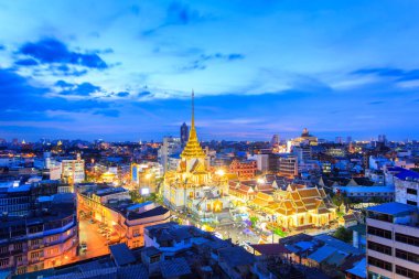 WAT Trimitr chinatown veya yaowarat bölgesindeki şehir bangkok, Bangkok, Tayland.