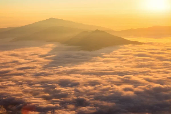 Пейзаж с туманом на горе Пха Тунг — стоковое фото
