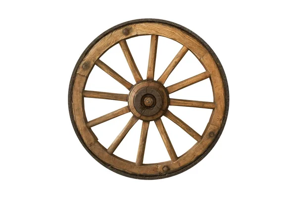 Коричневое деревянное колесо — стоковое фото