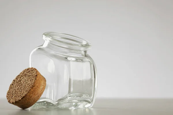 Smal empty glass jar — Stock Photo, Image