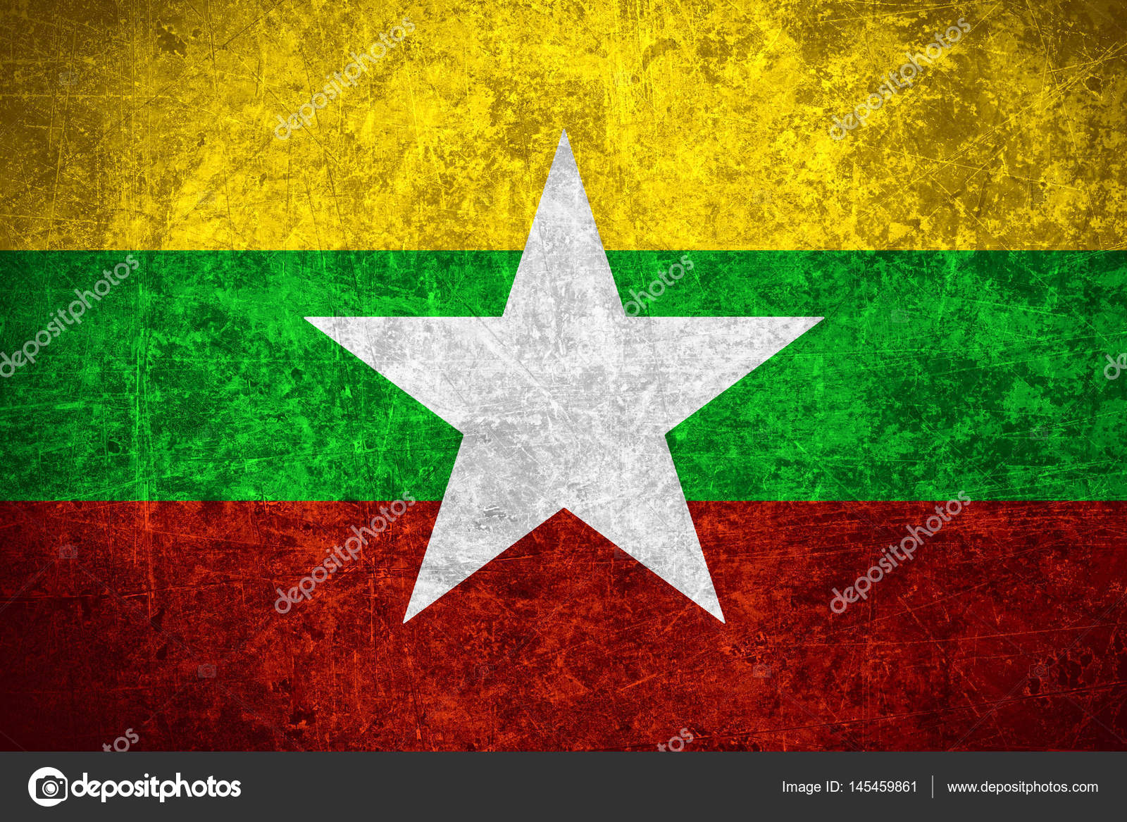 Flagge von Burma, Myanmar — Stockfoto © Miro-Novak #145459861