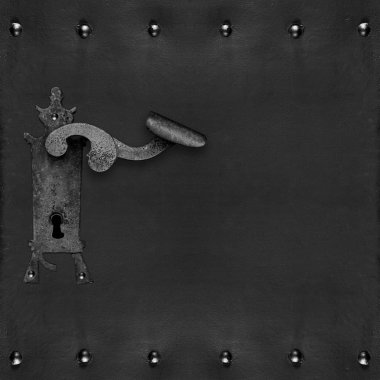 Vintage kilit kolu ve anahtar deliği ile