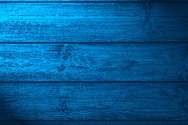 Dřevěné desky modré pozadí — Stock fotografie