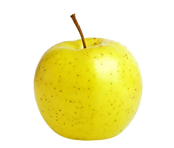 Manzana amarilla aislada sobre fondo blanco — Foto de Stock