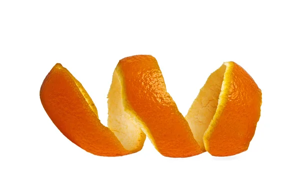 Casca de laranja contra fundo branco — Fotografia de Stock
