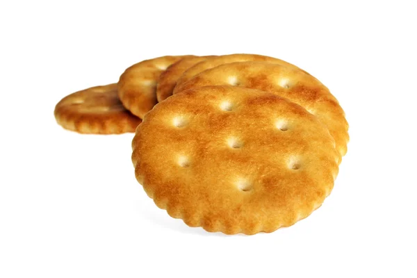 Cracker cookies isolated on white background — Stock Photo, Image