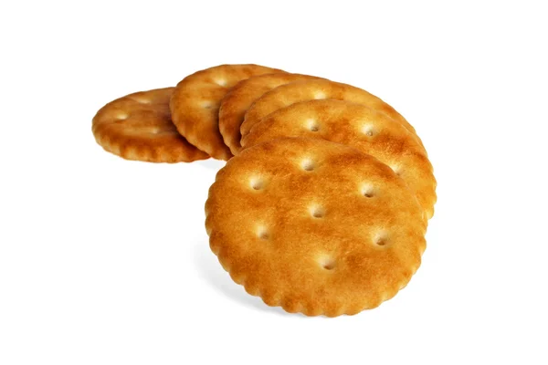 Cracker cookie-k elszigetelt fehér háttér — Stock Fotó