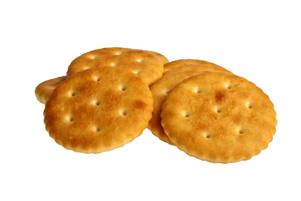 Cracker cookie-k elszigetelt fehér háttér — Stock Fotó