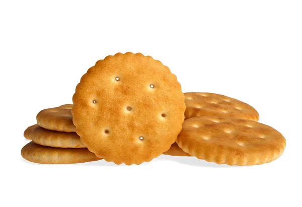 Cracker cookie-k elszigetelt fehér háttér — Stock Fotó