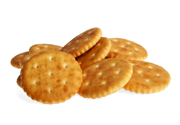 Cracker cookie-k elszigetelt fehér háttér — Stock Fotó