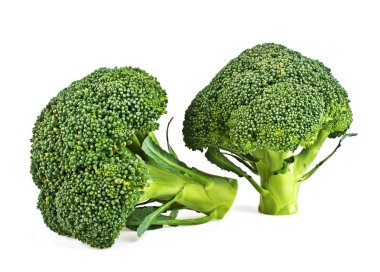 Fresh broccoli isolated on white background clipart