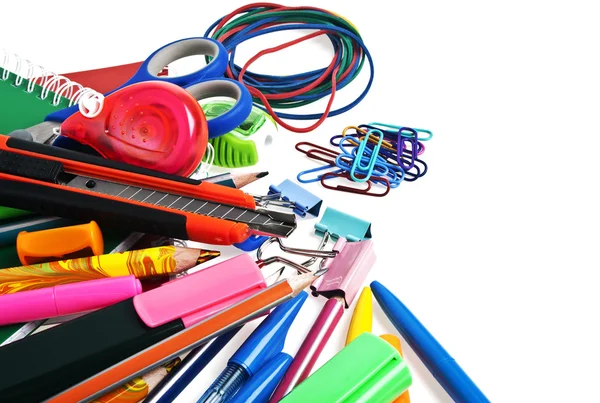 okul ve beyaz arka plan üzerinde izole malzemeleri için