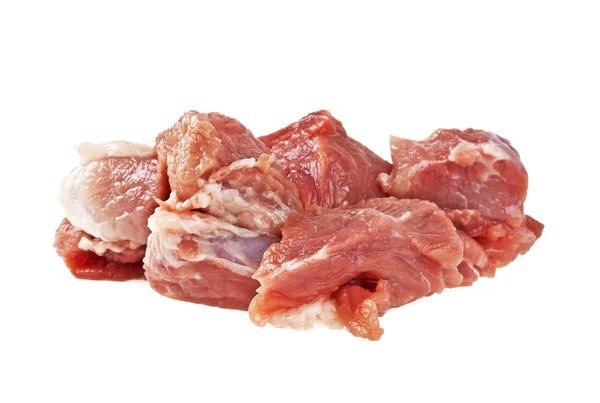 Kawałki surowego świeże mięso na białym tle — Zdjęcie stockowe
