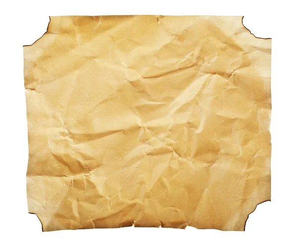 Starý papír izolované na bílém pozadí — Stock fotografie