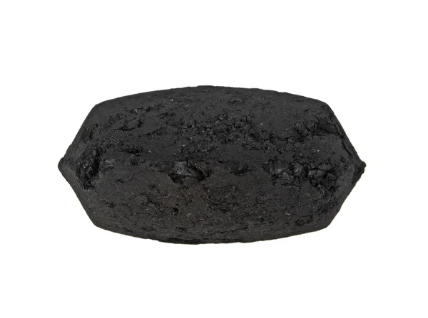 Коко уголь брикет изолированы на белом фоне — стоковое фото