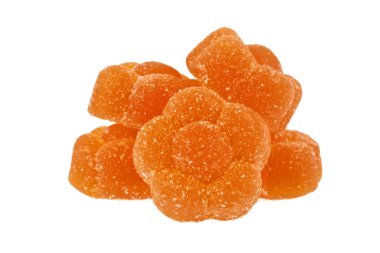 Beyaz bir arka plan üzerinde renkli marmelat