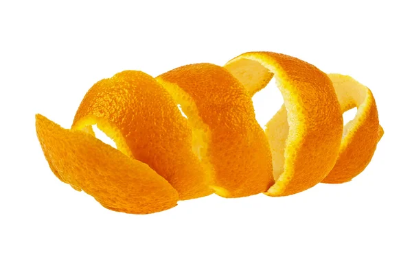 Casca de laranja contra fundo branco — Fotografia de Stock