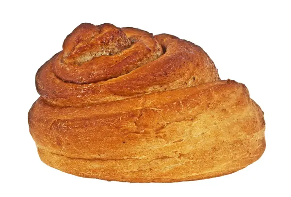 Kanelbulle på vit bakgrund — Stockfoto