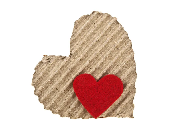 Corrugated cardboard in the shape of heart — Stock Photo, Image
