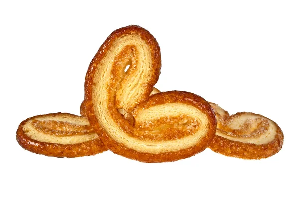 Francuskie ciasteczka w formie serca na białym tle — Zdjęcie stockowe