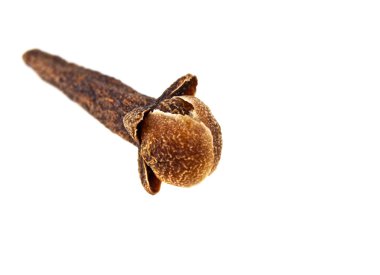 beyaz arkaplanda kuru karanfiller