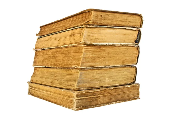 Stack of old books on a white background — Stock Photo, Image