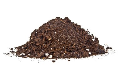Pile heap of soil humus isolated on white background clipart