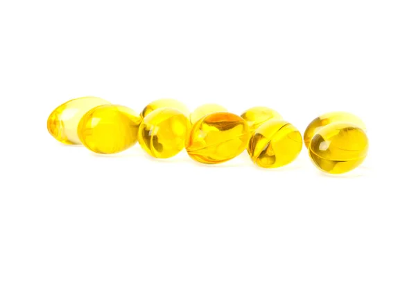 Omega 3 capsule per il concetto di dieta su sfondo bianco — Foto Stock