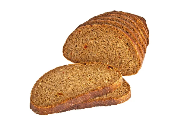 Vers gesneden roggebrood brood geïsoleerd op witte achtergrond — Stockfoto