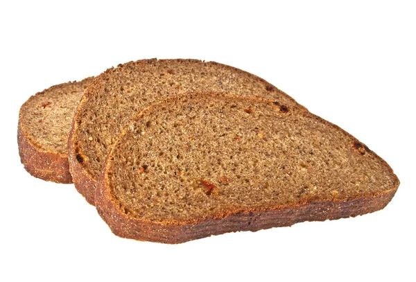 Свежий нарезанный ржаной хлеб буханка изолированы на белом фоне — стоковое фото