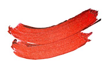 Beyaz zemin üzerine kırmızı renk ruj konturu