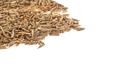 Kimyon tohumu veya beyaz arka plan üzerinde izole kimyon