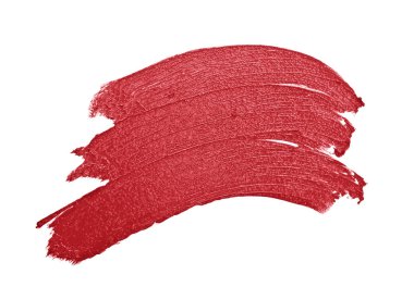 Beyaz zemin üzerine kırmızı renk ruj konturu
