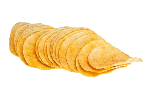 Pico de batatas fritas isoladas sobre fundo branco — Fotografia de Stock