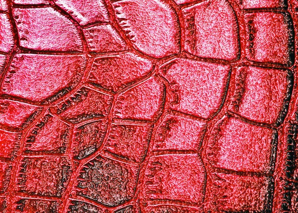 Röd krokodilläder, kan använda som bakgrund — Stockfoto