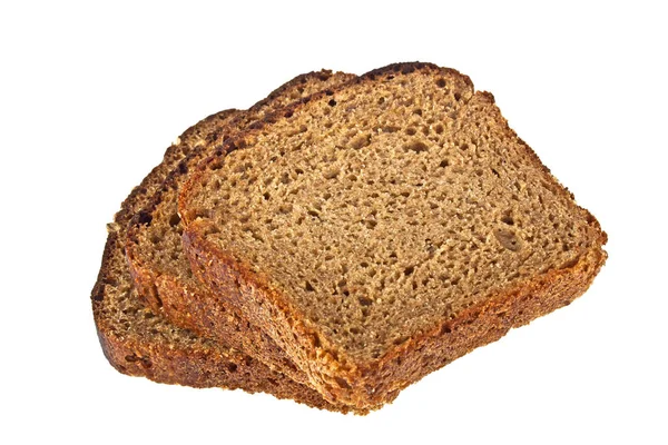 Roggenbrot in Scheiben geschnitten, isoliert auf weißem Hintergrund — Stockfoto