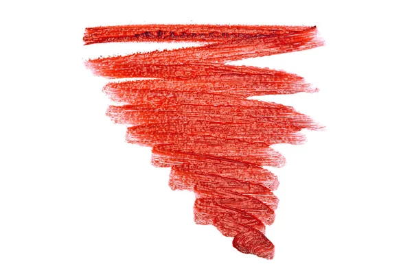 Beyaz zemin üzerine kırmızı renk ruj konturu