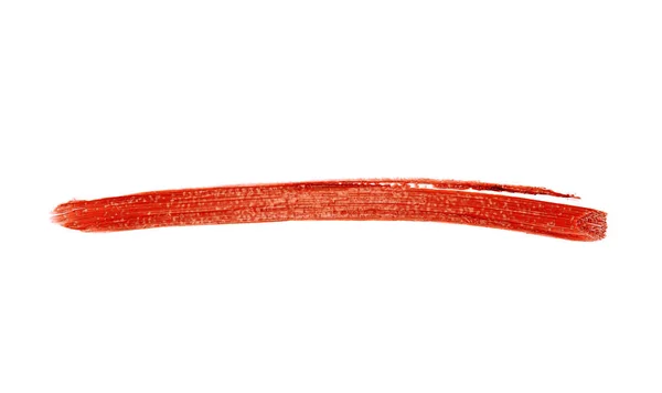 Röda läppstift stroke på vit bakgrund — Stockfoto