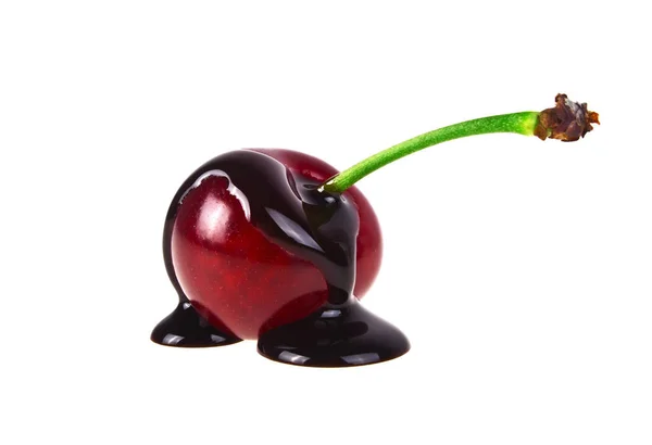 Csokoládé cherry egy fehér háttér — Stock Fotó