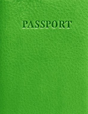 Yeşil deri kapağı için pasaport, artalanları kullanabilirsiniz