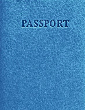 Deri kapağı pasaport için mavi, artalanları kullanabilirsiniz