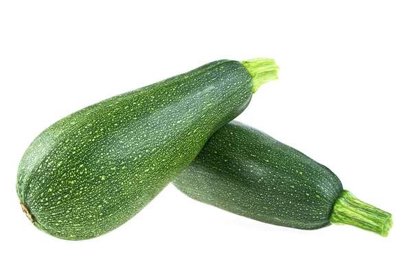 Par färska gröna zucchini isolerad på vit bakgrund — Stockfoto