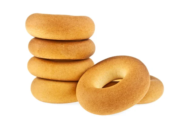 Bagels frescos isolados sobre fundo branco — Fotografia de Stock